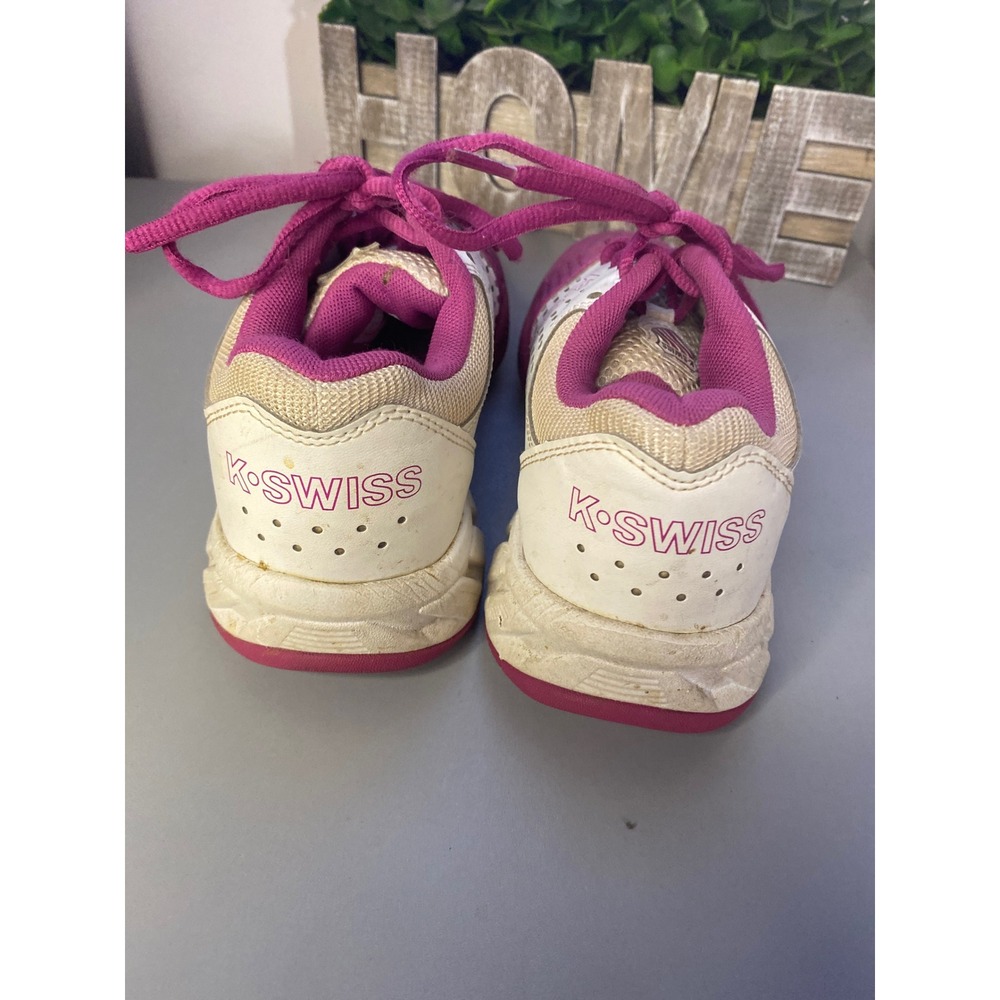 K Swiss Womens Tennis Shoes Pink White‎ Low Top Lace Up Athletic Size 5 - Picture 3 of 6